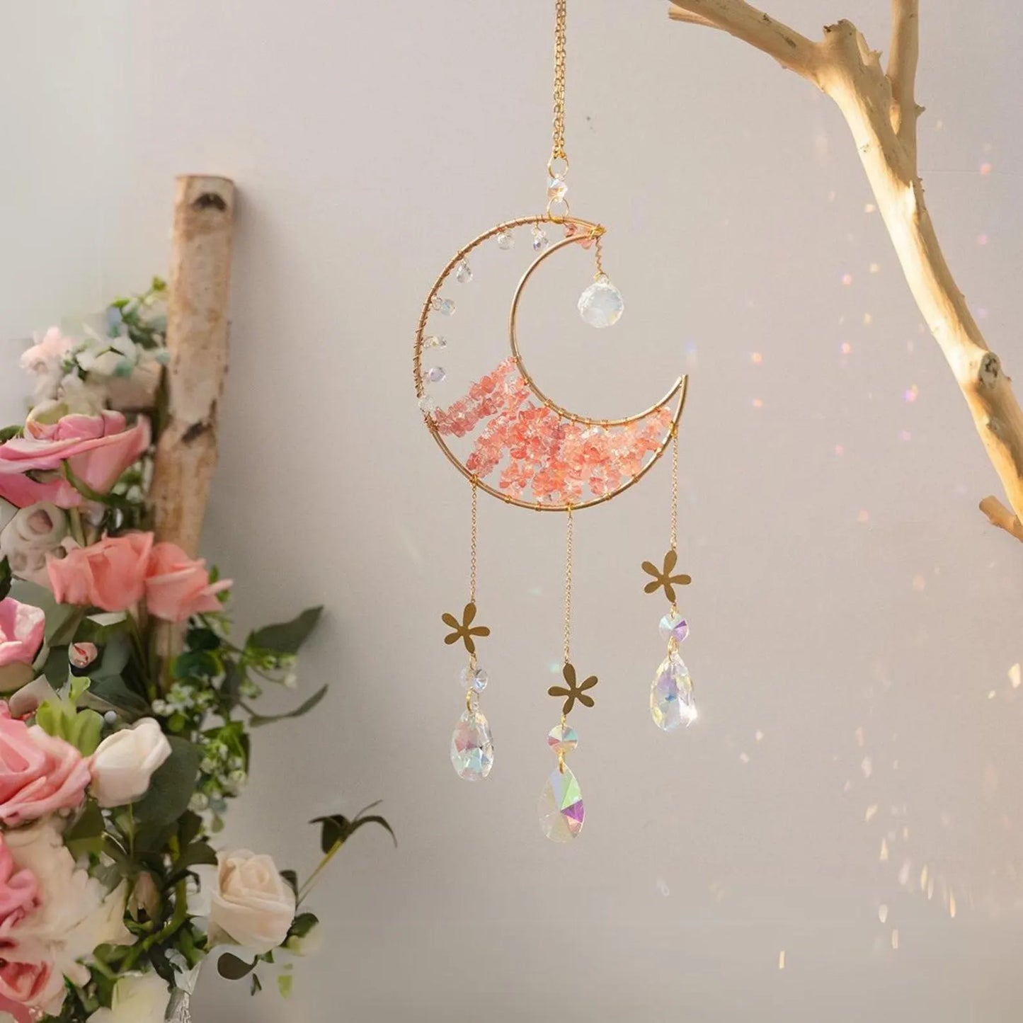 Moon Sun Catcher for Window Hanging